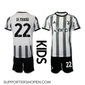 Juventus Angel Di Maria #22 Hemmatröja Barn 2022-23 Kortärmad (+ korta byxor)